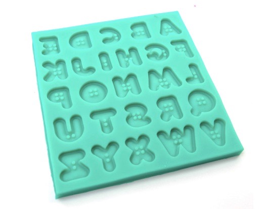 Button Alphabet Silicon Mould - Miss Biscuit