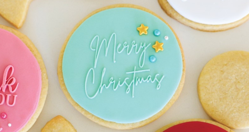 Cookie Embosser Stamp Merry Christmas 1