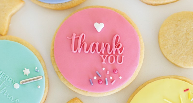 Cookie Embosser Stamp Thank You