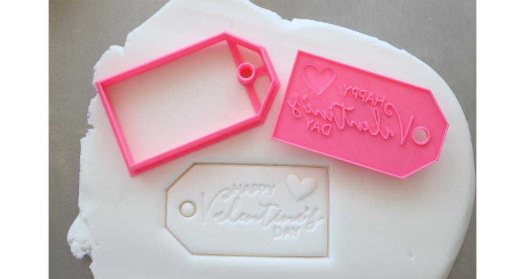Happy Valentine's Day Style 3 Cookie Cutter and Embosser