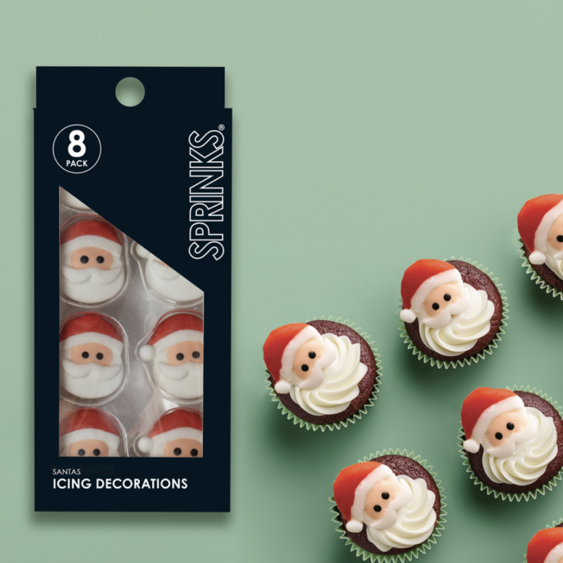 Sprinks Icing Decorations - Santa 8 Pack