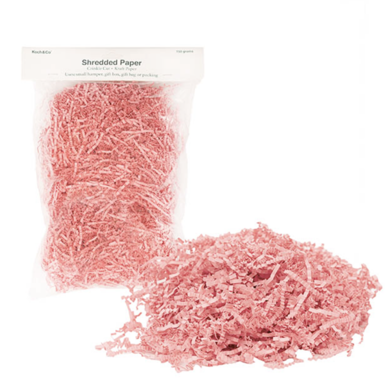 Premium Shredded Paper Filler Crinkle Cut Pink 150gm Bag