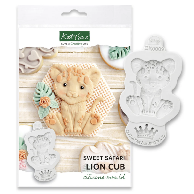 Sweet Safari Lion Cub Silicone Mould by Katy Sue