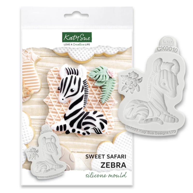 Sweet Safari Zebra Silicone Mould by Katy Sue