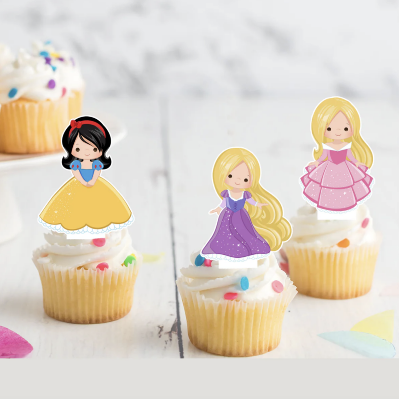 Disney Princess Inspired Pre-cut Edible Stand-Up Wafer Card Cupcake Toppers